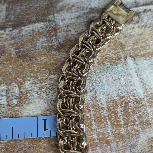 Large Collar necklace vintage gold tone - Picture 9 of 11